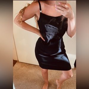 Sexy Black Vintage Dress with Jeweled Buckles